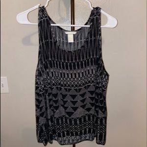 Black and white tribal print tank top